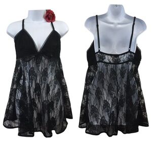 Whimseygoth Lace baby doll black Négligée Collection Esacnte’  3X Wedding Xmas